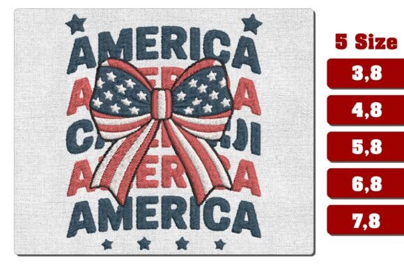 America Stacked Text Bow Embroidery File Review
