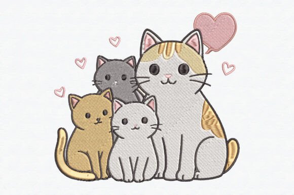 Cute Cat Family Embroidery Design Review