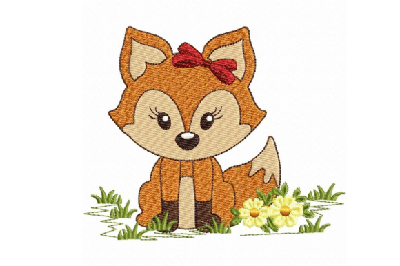 Cute Fox Embroidery Design with Bow Review