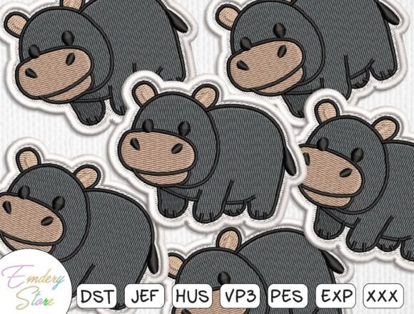 Cute Hippo Patch Embroidery File Review for Etsy Shops