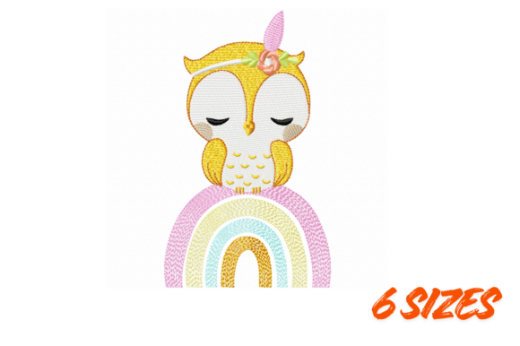 Cute Owl Rainbow Embroidery Design Review
