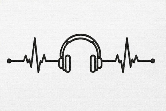 Headphone Heartbeat Design Embroidery Review