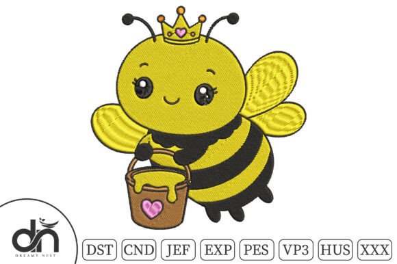 Kawaii Queen Bee Honey Embroidery Design Review