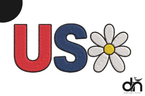 Patriotic USA Daisy Floral Embroidery Review